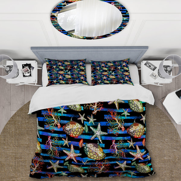 Bless international Corals And Starfish Duvet Cover Set Wayfair